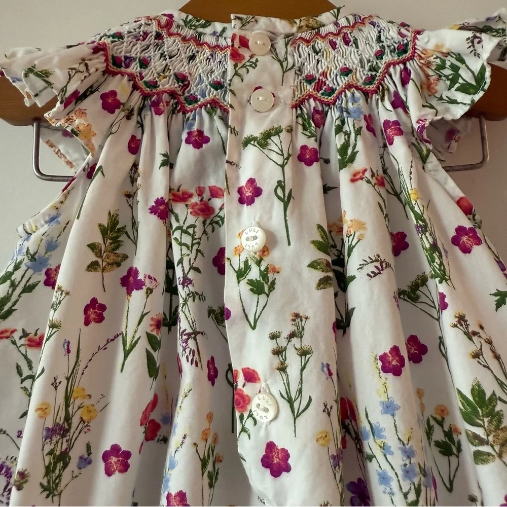 Luli & Me Baby Floral Smocked Blubble